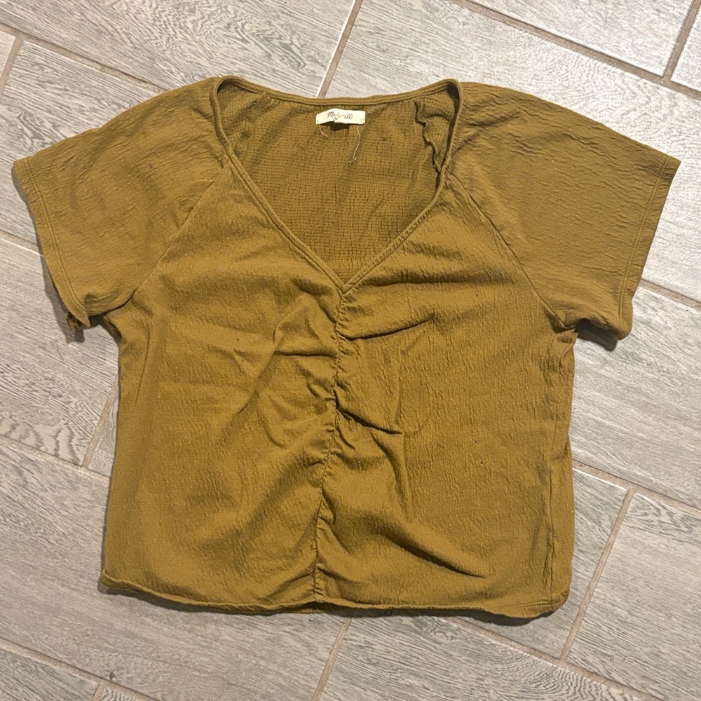 Madewell Mustard Short Sleeve Top
